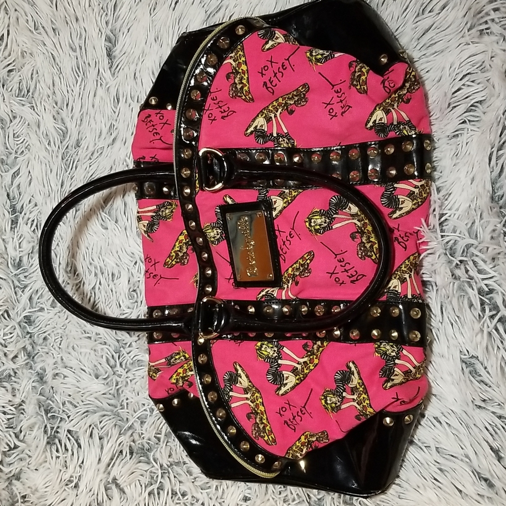 Studded Betsey Johnson/ Betsyville Weekender Bag